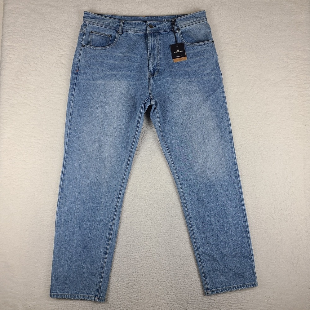 The Normal Brand Jeans Mens 38x34 Blue Normal‎ Straight Light Wash Denim NWT